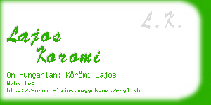 lajos koromi business card